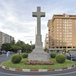 Cruz de Plaza América de Cáceres, España.