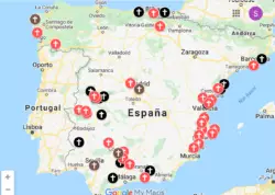 En España, 28 cruces en peligro de ser derribadas 3 Mapa Cruces en Peligro