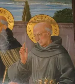 San Bernardino de Siena, un día en un retiro Cristo le dijo que debía despojarse de todo 2 San Bernardino Museo del Duomo de Pisa IT