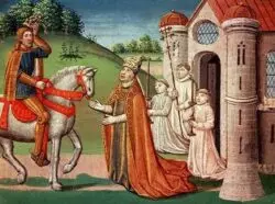 La lucha de la Caballería cristiana y la guerra psicológica 2 Charlemagne and Pope Adrian I