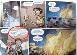 El cómic mentiroso: los cristianos no quemaron biblioteca en Alejandría 3 biblioteca serapeum arde circulo