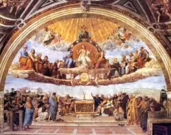 Buscar a Dios, la única solución 2 607px Sanzio Raffaello Disputa del Sacramento 1508 1511 hi res