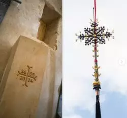 Cruz de Notre-Dame fue reinstalada 2 Notre Dame