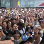 Manifestantes contra el fraude electoral en Venezuela en julio de 2024