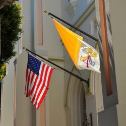 USA and Vatican flag