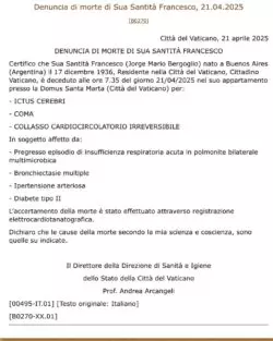 Director de Sanidad del Vaticano emitió el atestado de muerte de Francisco 2 7 10