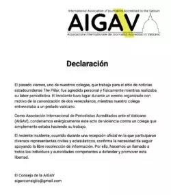 Periodistas del Vaticano manifiestan solidaridad con su compañero atacado por empresario venezolano 3 G3zQs2kWMAE44mR