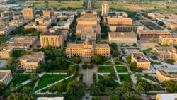 tamu aerial view academic buildling