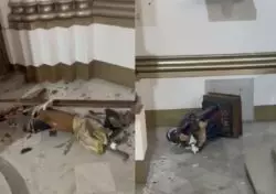 Hombre destruye las imágenes de La Ermita de Cali en acto de iconoclastia que sacudió a Colombia 2 4 4