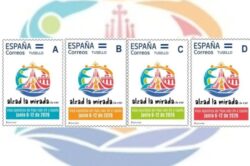 España lanza sellos y postales conmemorativos por la próxima visita del León XIV 2 Espanha lanca selos comemorativos pela visita do Papa Leao XIV 1
