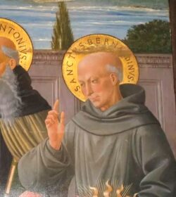 San Bernardino de Siena, un día Cristo le dijo que se despojara de todo, e hizo milagros 2 San Bernardino Museo del Duomo de Pisa IT