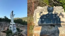 Atacan Medjugorje: profanan estatuas de la Virgen y queman altar exterior 2 medjugorje vandalizado