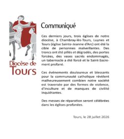 Francia: Tres iglesias profanadas en la Archidiócesis de Tours 3 Franca Tres igrejas sao profanadas na Arquidiocese de Tours 1