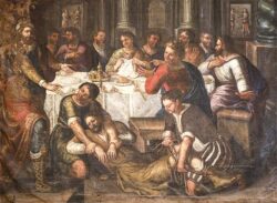 ¿Cómo trato las invitaciones de Dios? – Comentario a la lectura dominical 2 Aquele que entrou sem estar vestido de acordo Parabola da festa de bodas Igreja de Santa Maria Obidos Portugal Foto Francisco Lecaros